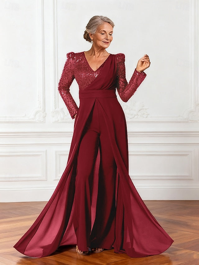 Bride the Dress of Elegant Shine Jumpsuits Sparkle Mother FashionChic