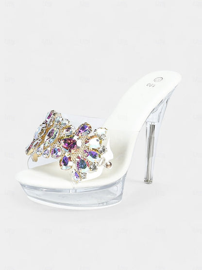 Clear Platform – Rhinestone Embellished Heels Women's FashionChic