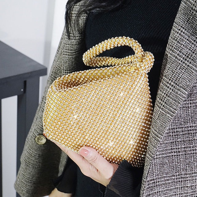 - Bag Silver Rhinestone Elegant Women's Evening Crystal FashionChic