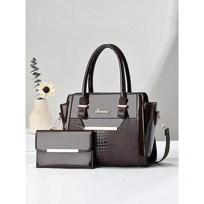 Faux Set Handbag Glossy Women's – Patent Leather FashionChic