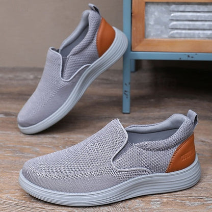 Navy Slip-On Stretch Breathable Knit Men's Sneakers – FashionChic