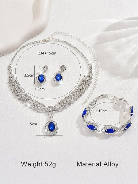 – Jewelry Luxury Set Green Women for Crystal Necklace Elegant FashionChic