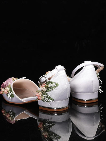 – Embroidered Shoes Floral with Clutch Matching Flat White FashionChic