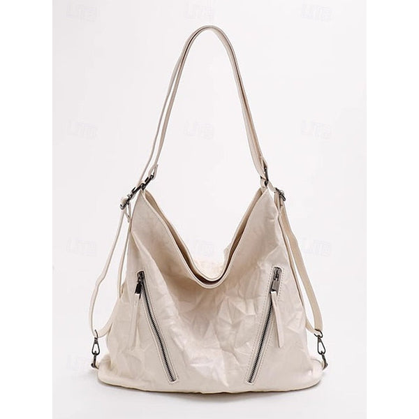 Women's Black Hobo Leather – Patent Crinkle Bag Sleek FashionChic