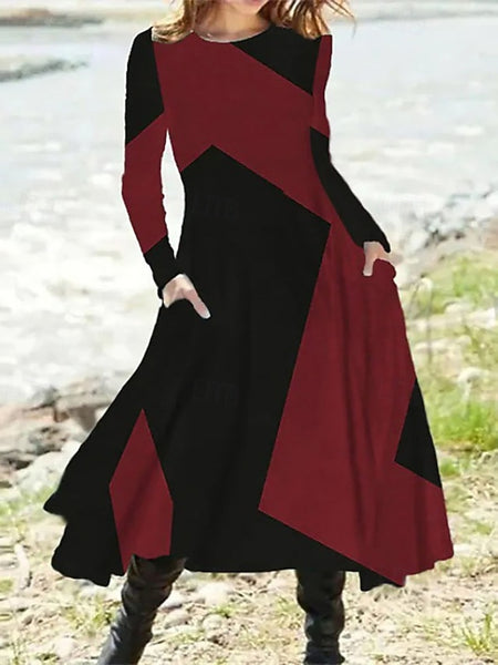 Women's Midi Dress Print Dress Vintage Fashion Modern Daily