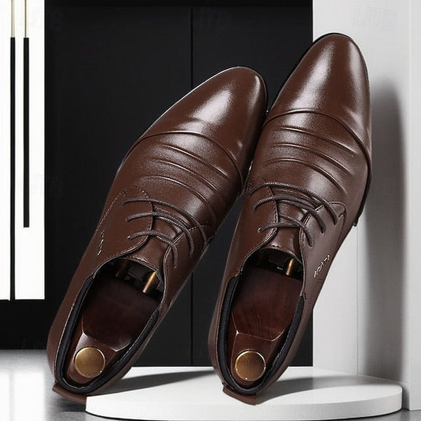 Men's - for Formal White Shoes Dress Lace-Up Elegant FashionChic