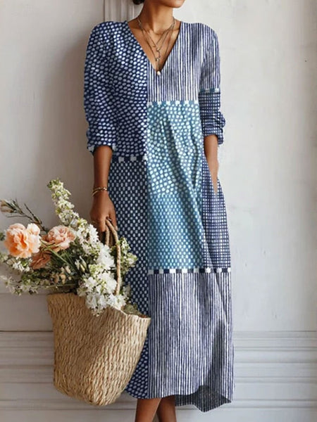 Women's Maxi Dress Linen Like Breathable Lightweight FashionChic