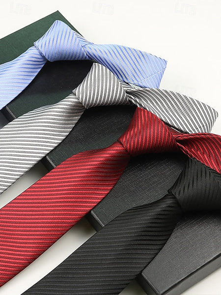 satin striped tie Men's FashionChic