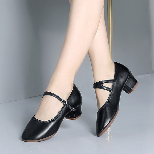 Dance Jane Low Women's Gold Mary with Shoes Heel Buckle FashionChic