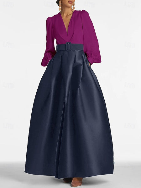 Gown High Guest Floor A-Line Dress Formal Split Wedding Evening FashionChic