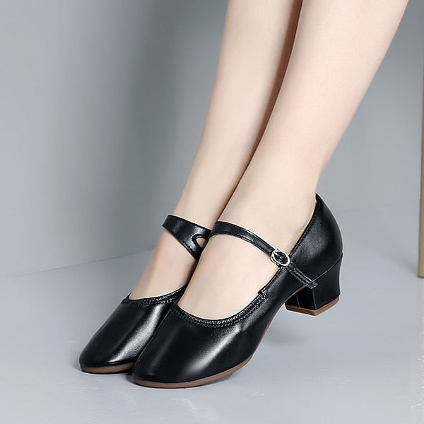 Dance Jane Low Women's Gold Mary with Shoes Heel Buckle FashionChic