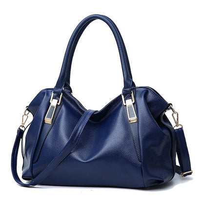Handles Women’s and Top Faux with Handbag Black Leather FashionChic