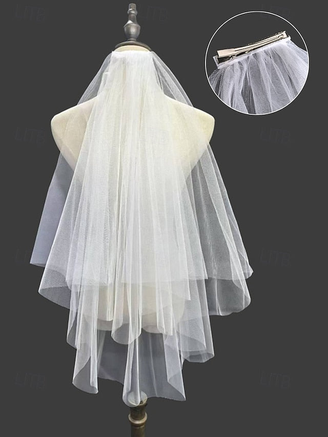 Veil Elegant Soft – Two-Layer Classic Bridal with Tulle FashionChic