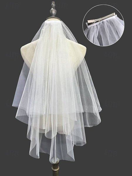 Veil Elegant Soft – Two-Layer Classic Bridal with Tulle FashionChic