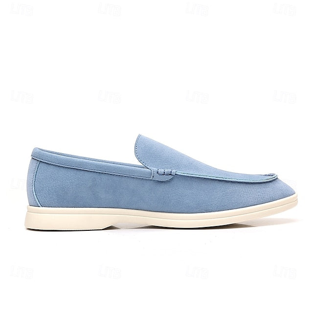 Loafers Men's Slip-On Blue Faux Light – Breathable Casual FashionChic