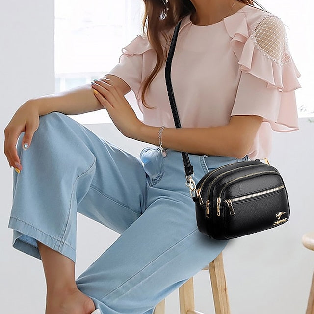 Leather Bag Dome Crossbody Shoulder PU Women's FashionChic