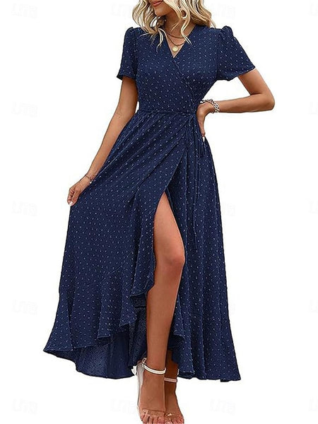 Women's Casual Dress Maxi Dress Ruffle Patchwork Date