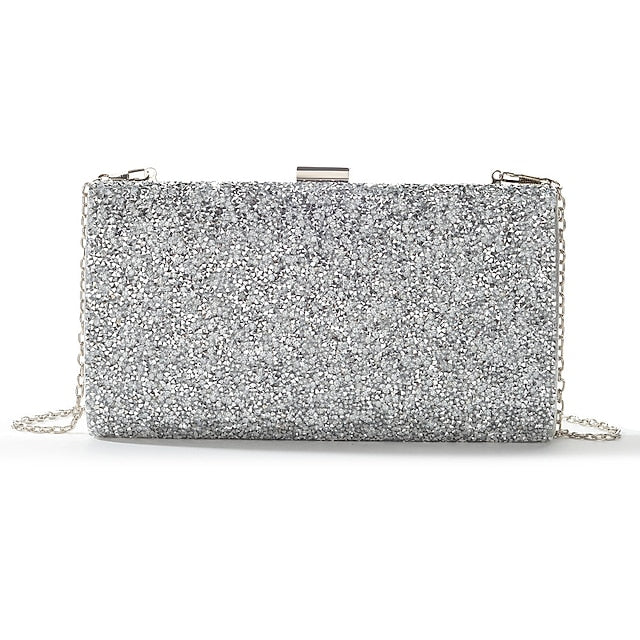Silver Women's Glitter Clutch FashionChic