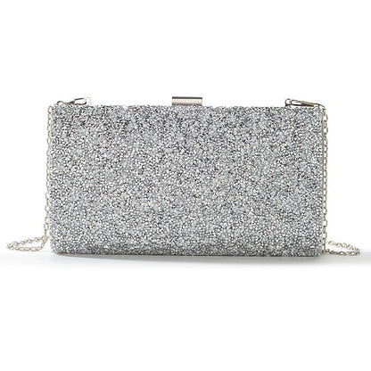 Silver Women's Glitter Clutch FashionChic