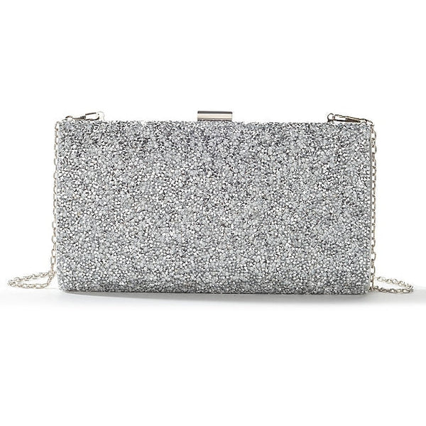 Silver Women's Glitter Clutch FashionChic