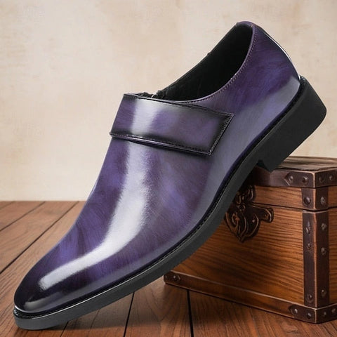 Dress Loafers Leather Brown Shoes Men's Business Slip-On FashionChic