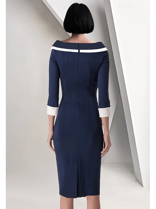 Sheath Simple Vintage Dress Mother Bride / Column of the Elegant FashionChic
