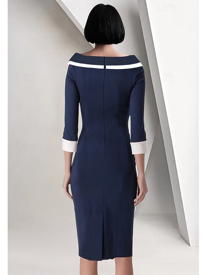 Sheath Simple Vintage Dress Mother Bride / Column of the Elegant FashionChic