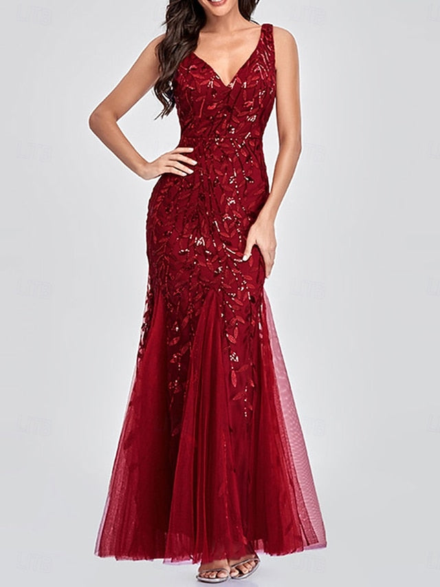 Bride V the Party Neck Dress Floor Elegant of Mother FashionChic