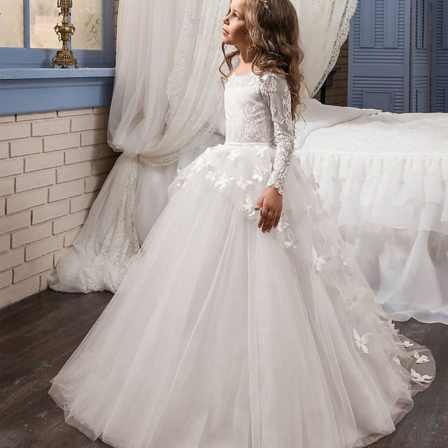 Color Kids Party First Dress Solid Communion Girls' FashionChic
