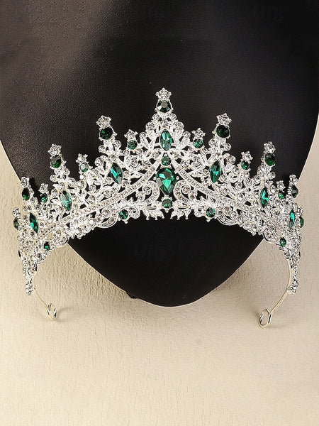 Crown Tiara and Necklace – Sparkling Diamond Set Gold-Plated FashionChic