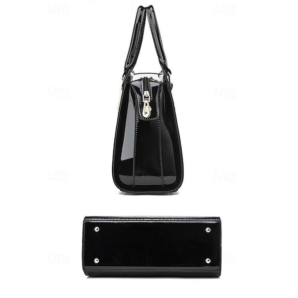 Faux - Croc Patent Women's Handbag Leather Burgundy FashionChic