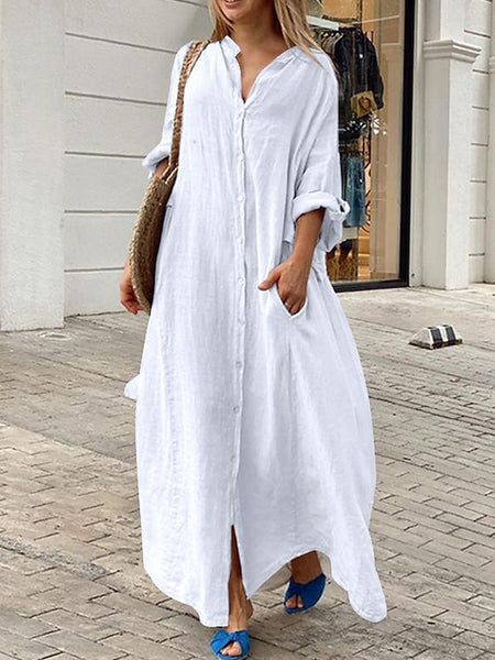 Women's Blue Black White Fall Autumn Maxi long Dress Maxi