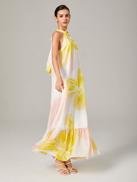 Super loose A-line summer vacation halter dress
