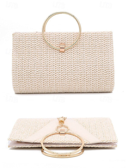 Straw Elegant Purse with Women's Handbag – Clutch Woven FashionChic