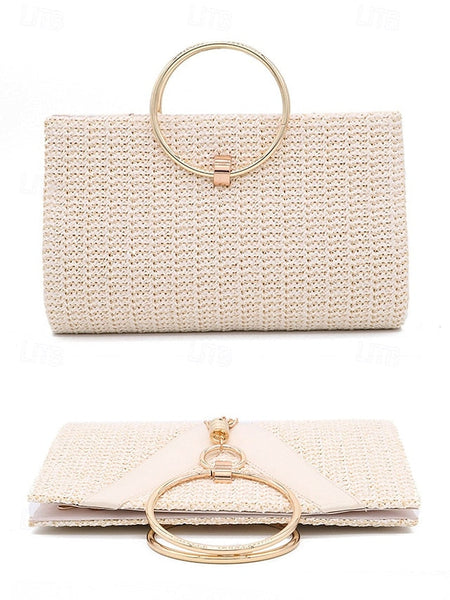 Straw Elegant Purse with Women's Handbag – Clutch Woven FashionChic