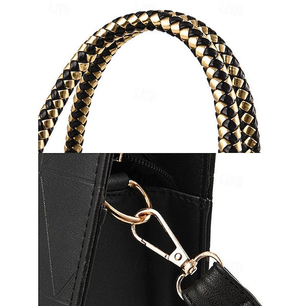 Handbag Faux with Elegant – Women's Pendant Pearl Leather FashionChic