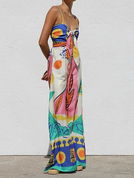 Women's Normal Jumpsuit Streetwear Floral Sleeveless V Neck