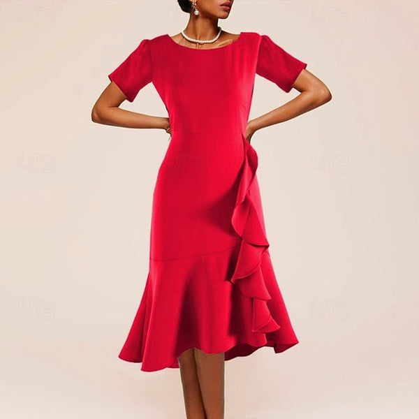 Women's Midi Dress Prom Dress Party Dress Peplum Dresses FashionChic