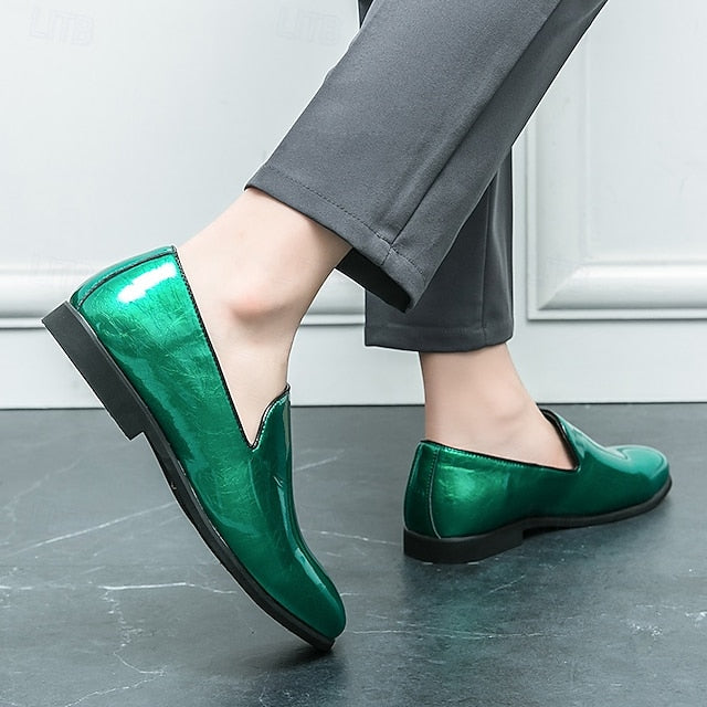 Slip-On Loafers Men's Metallic Shiny Gold – Fashionable FashionChic