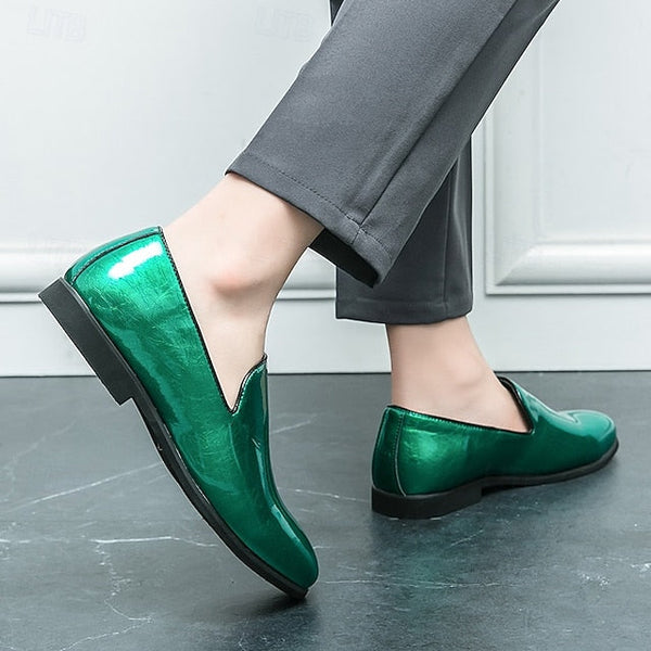 Slip-On Loafers Men's Metallic Shiny Gold – Fashionable FashionChic