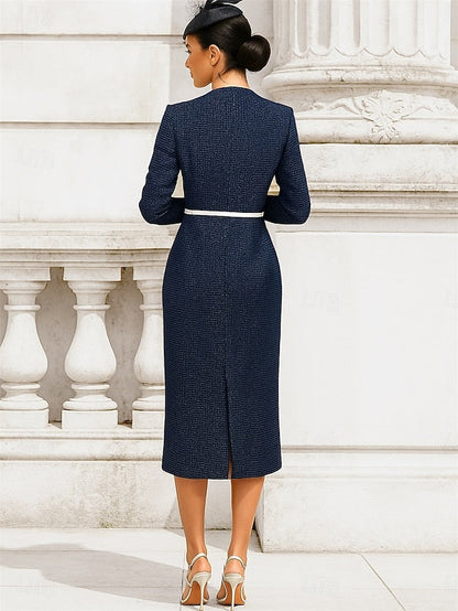 Vintage Column Bride Dress Neck Mother / V Elegant Sheath of the FashionChic