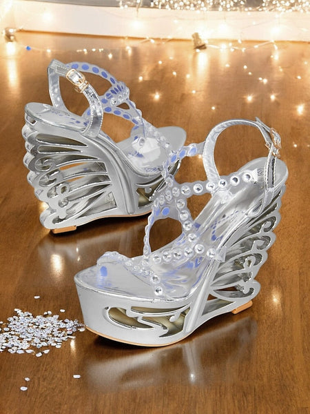 Rhinestone Silver Sandals Stiletto for – Women Dance Elegant FashionChic
