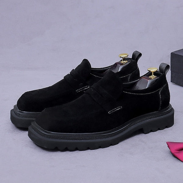 Men's Business Suede Cowhide Loafers -Classic Leather FashionChic