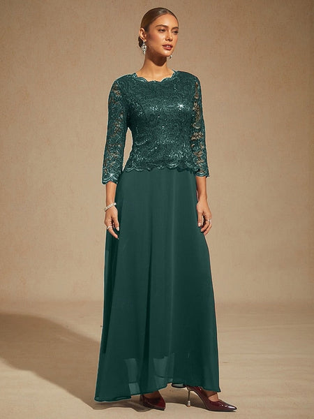 Women's Maxi Dress Chiffon Dress Lace Sequins Embroidered FashionChic
