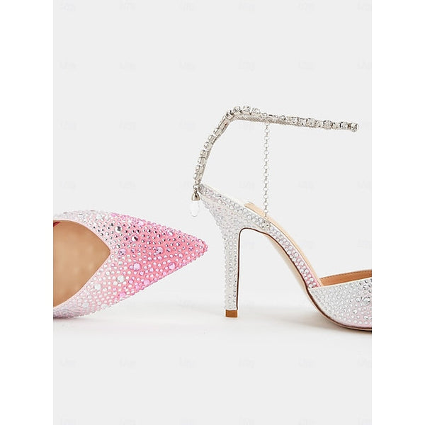Women's - Stiletto with Crystal Slingback Gradient Heels FashionChic