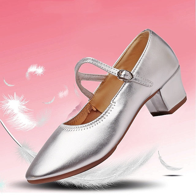 Dance Jane Low Women's Gold Mary with Shoes Heel Buckle FashionChic