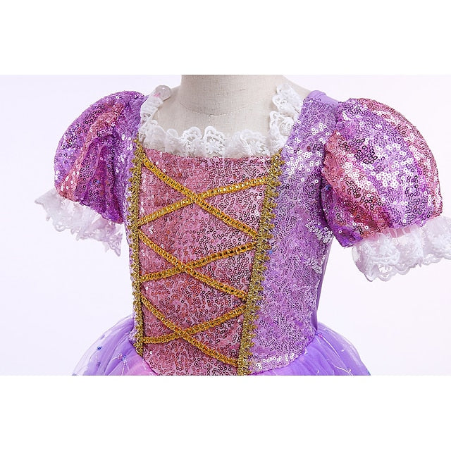 Cloak Princess Dress Cosplay Flower Girl Rapunzel FashionChic