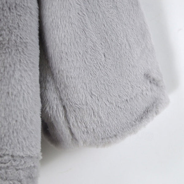 Women's Pocket Faux Coat Fur Casual Warm Comfortable FashionChic