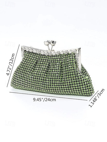 Sage Green Rhinestone Women's Vintage Clutch – Purse FashionChic