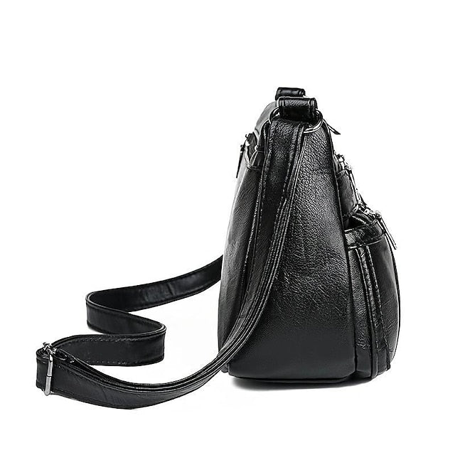 Faux Crossbody Black Bag Stylish Leather – Women's FashionChic